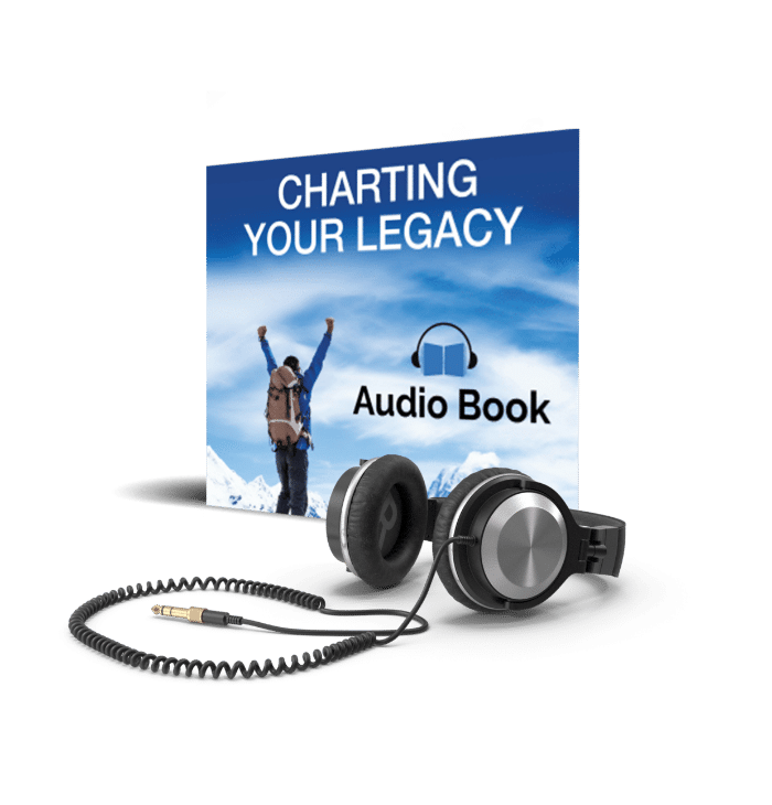 Charting Your Legacy Audio Book Cover with headphones