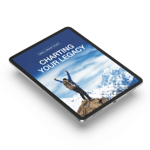 Charting Your Legacy book cover fills iPad screen.